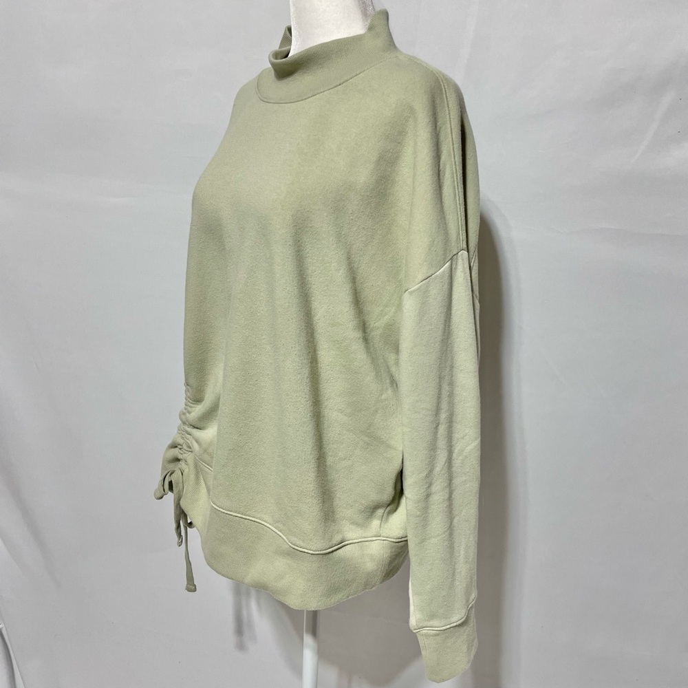Knox Rose Ruched Side Long Sleeve Mock Neck Sweatshirt Light Green Size XXL - Picture 5 of 15